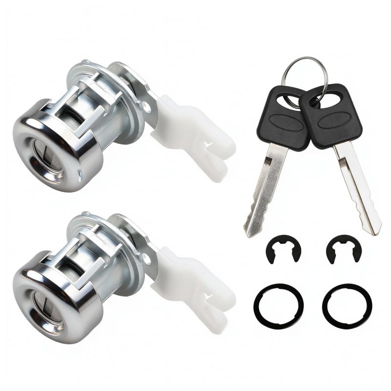 KPALAG 1 Pair of Door Lock Cylinder with Keys Set Compatible with Ford F150 F250 F350 F450 F550 Super Duty Excursion Explorer Freestar Lincoln Blackwood Mercury Monterey Replace7C3Z1521990A