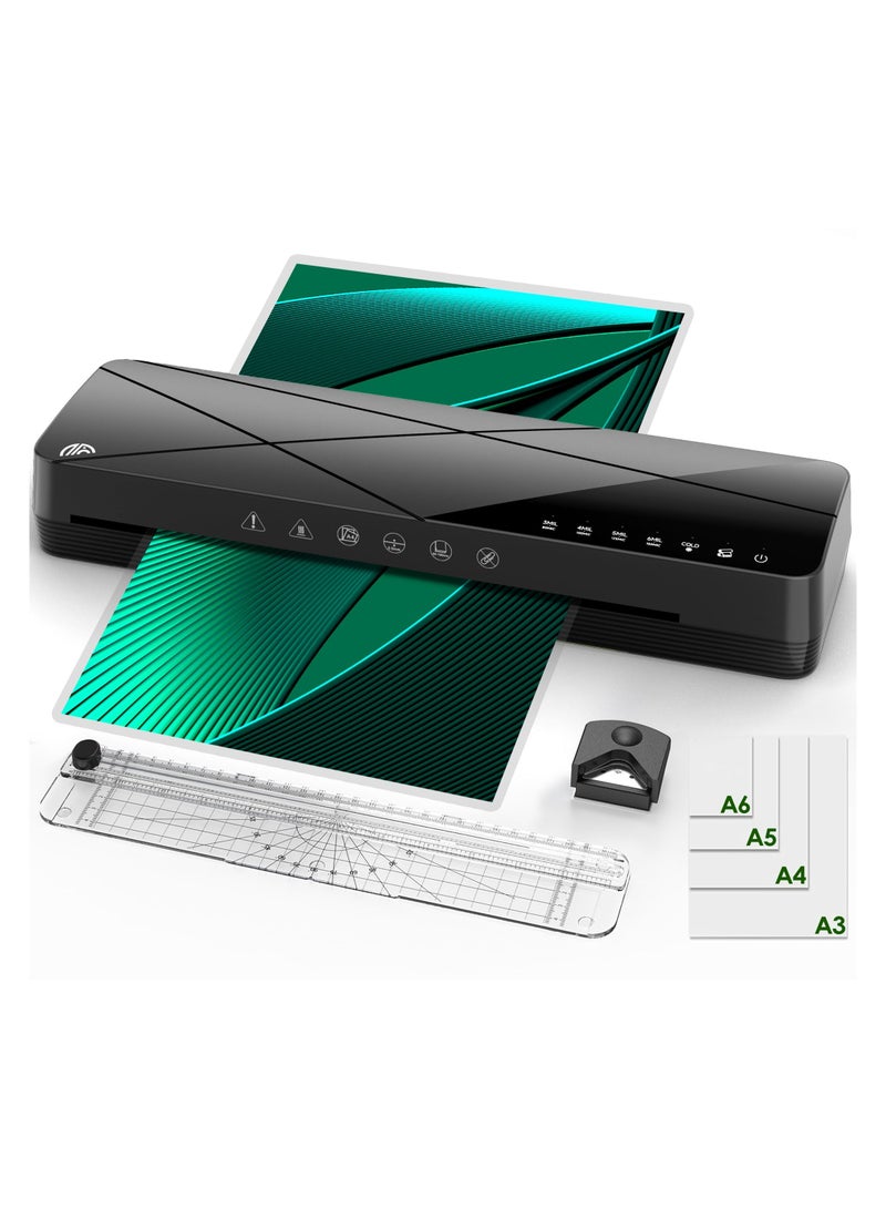 A3 Laminating Machine Set - Hot and Cold Thermal Laminator 13 Inches with Laminating Sheets, 5-in-1 Lamination Machine with 6 Laminating Modes and Auto-Off for Home Office School - Image 1