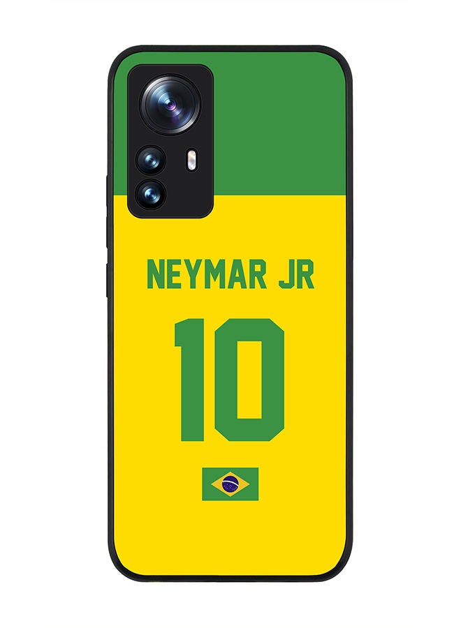 Stylizedd Rugged Black edge case for Xiaomi 12 / Xiaomi 12X Slim fit Soft Case Flexible Rubber Edges Anti Drop TPU Gel Thin Cover - Football Team - Brazil Player Name - Neymar Jr - Image 1