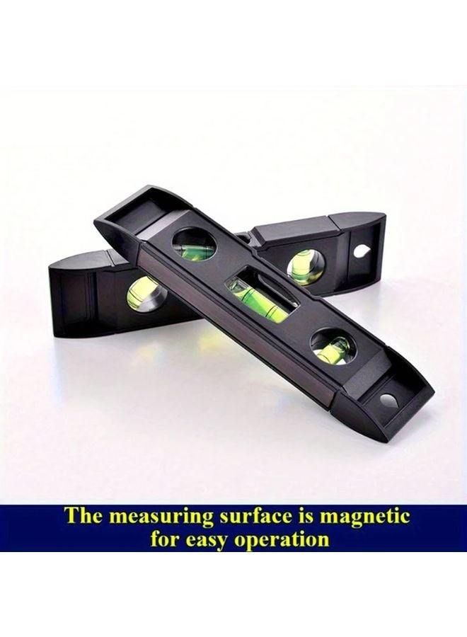 Black Heavy Duty Level 3 Magnetic Bubble Level Professional Precision Tool 1pc - Image 2