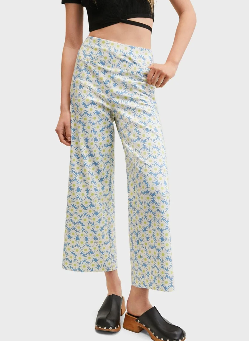 MANGO Wide Leg Pants