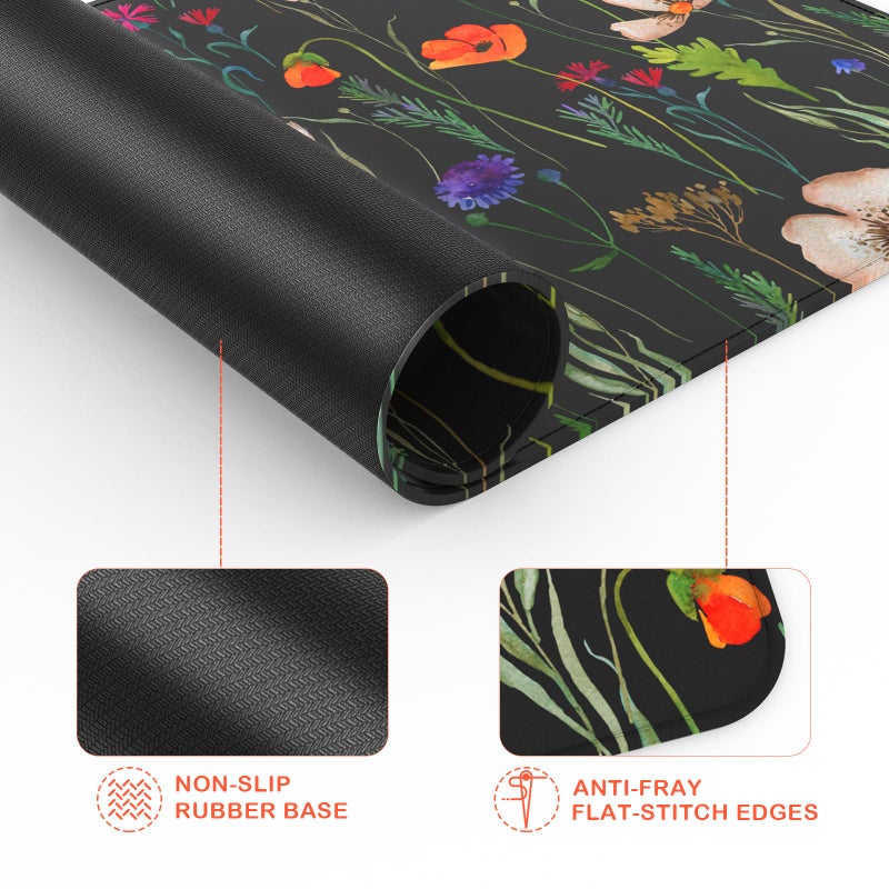 eulps Mouse Pad with Stitched Edge, Multiple Patterns Computer Mouse Pads with Non-Slip Rubber Base, Washable Cloth Mousepad, for Gaming, Laptop, PC (Wildflower Night) - Image 5