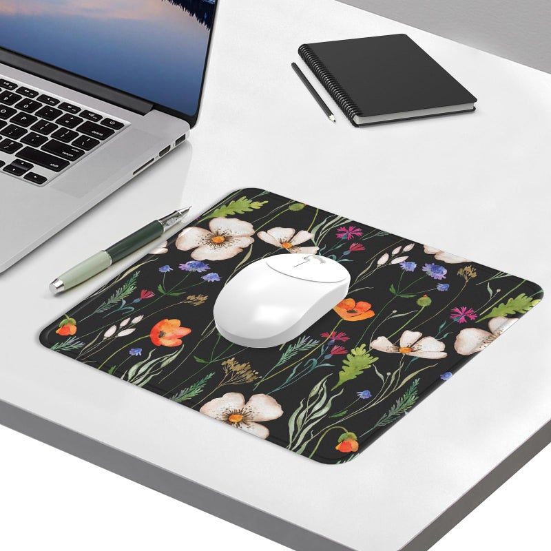 eulps Mouse Pad with Stitched Edge, Multiple Patterns Computer Mouse Pads with Non-Slip Rubber Base, Washable Cloth Mousepad, for Gaming, Laptop, PC (Wildflower Night) - Image 3