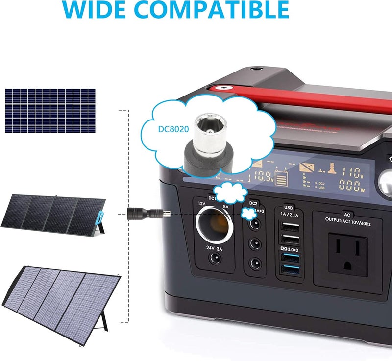 SinLoon DC7909 to DC8020 Adapter DC7909 Female to DC8020 Male Connector Adapterfor 100W 150W 180W 200W Solar Panel Compatible with Solar Power Station Explorer Series 15002 PCS - Image 5