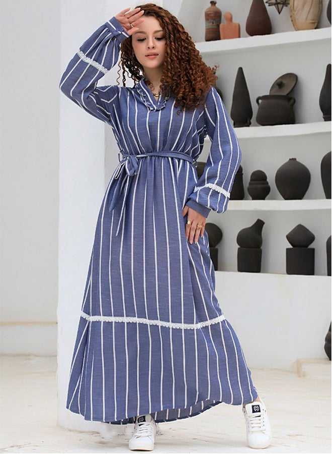 Ship Master Striped Cotton Maxi Dress – Modest, Comfy & Stylish Everyday Wear  - Image 2