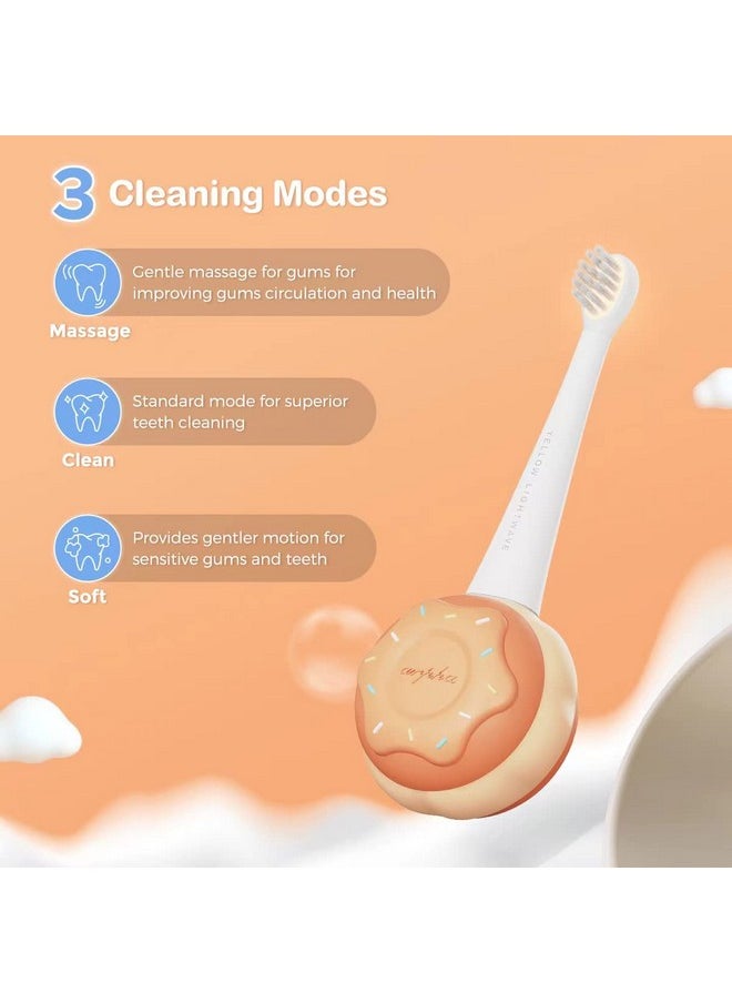 ARPHA - Kids Electric Power Toothbrush Age 1-4, Easy-Grip Silicone Handle, 3 Modes With 2 Minutes Smart Timer, Rechargeable Toothbrush, Orange - Image 1