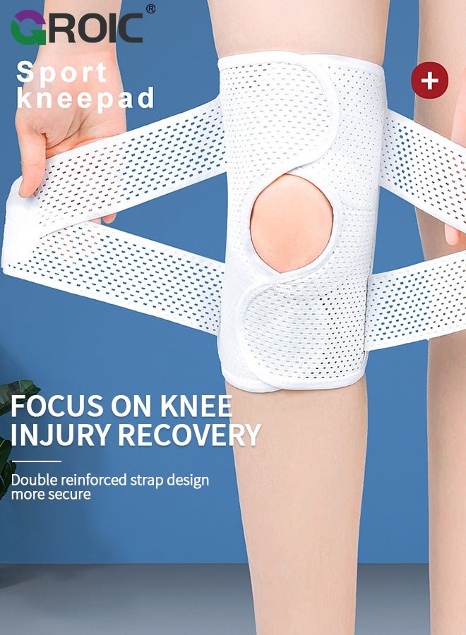 GROIC Knee Brace with Side Stabilizer, Knee Protector for Meniscus Torn Knee Pain ACL MCL Arthritis Injury Recovery, Sports Protective Equipment - Black - Image 2