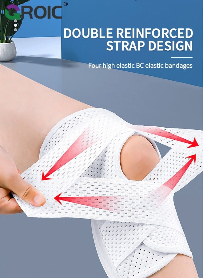GROIC Knee Brace with Side Stabilizer, Knee Protector for Meniscus Torn Knee Pain ACL MCL Arthritis Injury Recovery, Sports Protective Equipment - Black - Image 3