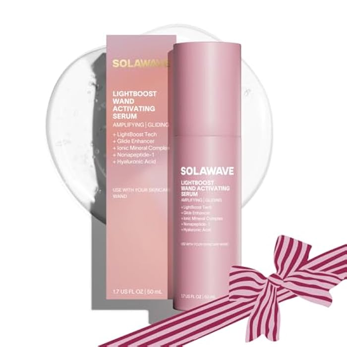 Solawave LightBoost Red Light Therapy Wand Activating Serum | Works with Microcurrent Face Wand and Galvanic Current Devices | Boosts Hydration, Radiance & Diminishes Fine Lines & Wrinkles (1.7 oz) - Image 1