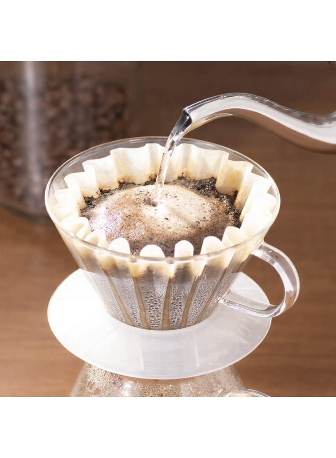 Wave Paper Coffee Filters I Larger Size 185 I 100 Count I Specially Pour Over Dripper I Made in Japan, Large, White - Image 2