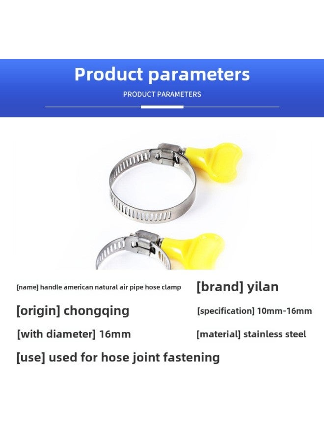 201 Stainless Steel Clamp Handle American Hose Hoop Gas Pipe Hose Hoop Car Water Spray Pipe Clip-Series:201 Semi-steel-Model:25-38mm  - Image 3