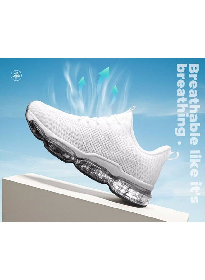 Socviis Men's Air Cushion Running Shoes Breathable Tennis Fashion Sneakers Non Slip Workout Casual Sport Shoes Gym Training Comfortable Walking Shoes, X-white, 6.5 - Image 5