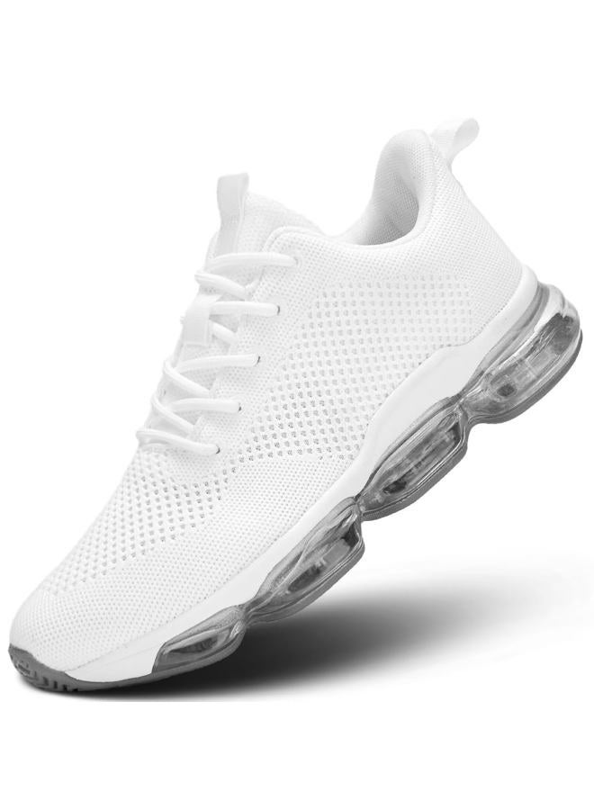 Socviis Men's Air Cushion Running Shoes Breathable Tennis Fashion Sneakers Non Slip Workout Casual Sport Shoes Gym Training Comfortable Walking Shoes, X-white, 6.5 - Image 1