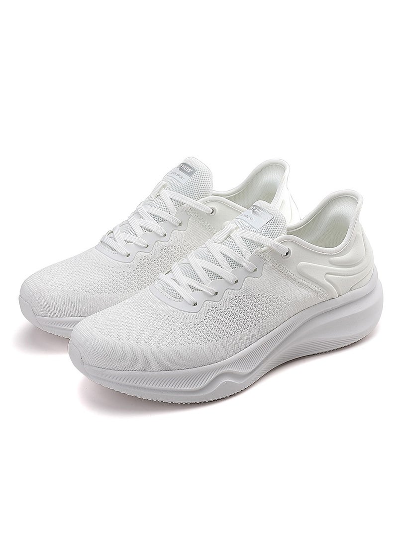 Sky View - Athlesiure Men's Slip-ins Running Shoes Comfortable Lightweight Sports Walking Shoes Lace-Up Tennis Breathable Athletic Gym Workout Cross Training Sneakers White - Image 1