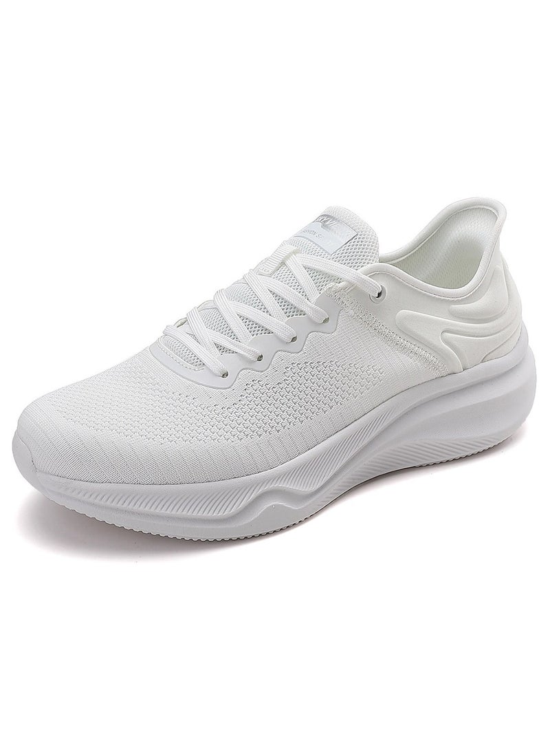 Sky View - Athlesiure Men's Slip-ins Running Shoes Comfortable Lightweight Sports Walking Shoes Lace-Up Tennis Breathable Athletic Gym Workout Cross Training Sneakers White - Image 1