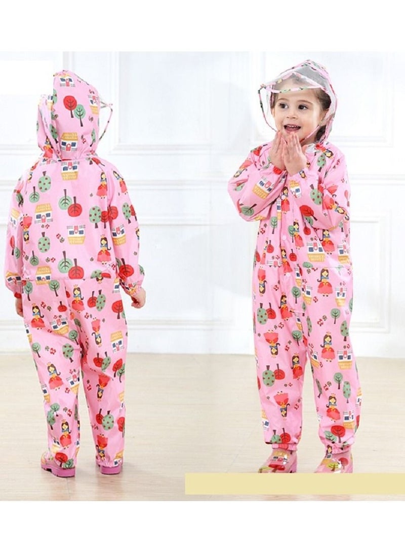 Loquat One Piece Children's Raincoat Full Picture Printed Thin Hooded Poncho  - Image 2
