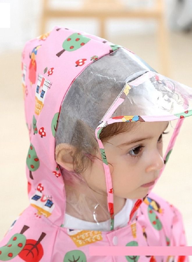 Loquat One Piece Children's Raincoat Full Picture Printed Thin Hooded Poncho  - Image 3