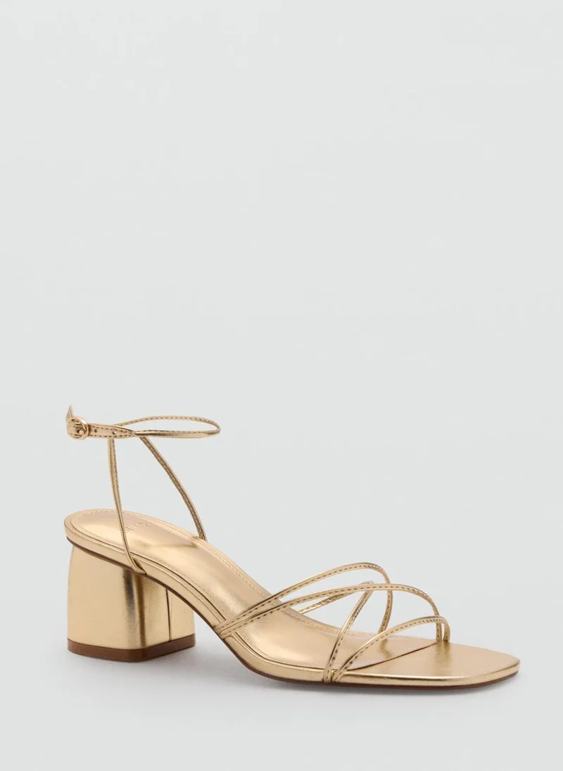 MANGO Straps Crossed Heeled Sandals