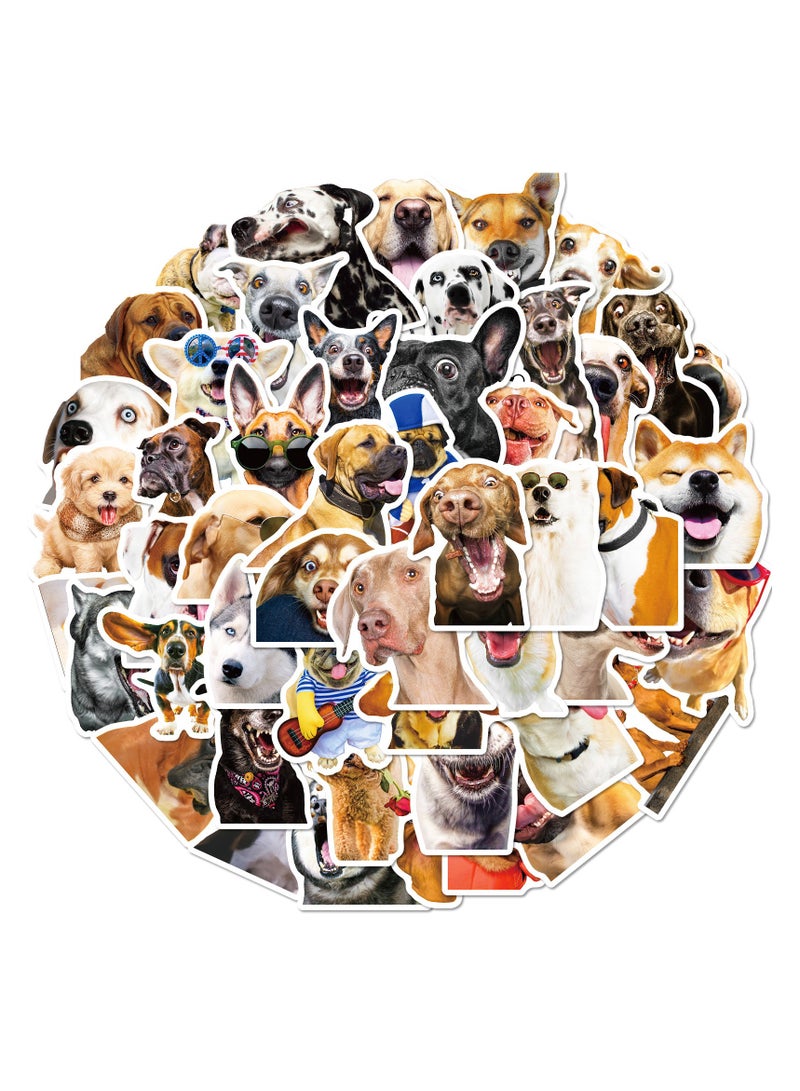 50Pcs Cool Dog Stickers Bulk Cute Funny for Kids Water Bottles Vinyl Waterproof Laptop Realistic Dog Sticker Pack for Phone Guitar Luggage Skateboard Teens Boys Girls - Image 1