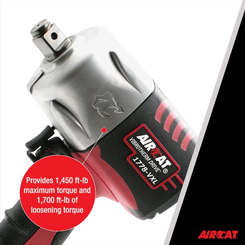 AIRCAT Pneumatic Tools 1778-VXL 3/4-Inch Vibrotherm Drive Composite Impact Wrench : Ergonomic Impact Wrench : Compact & Low Weight Pneumatic Power Tool - Image 4
