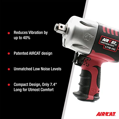 AIRCAT Pneumatic Tools 1778-VXL 3/4-Inch Vibrotherm Drive Composite Impact Wrench : Ergonomic Impact Wrench : Compact & Low Weight Pneumatic Power Tool - Image 5