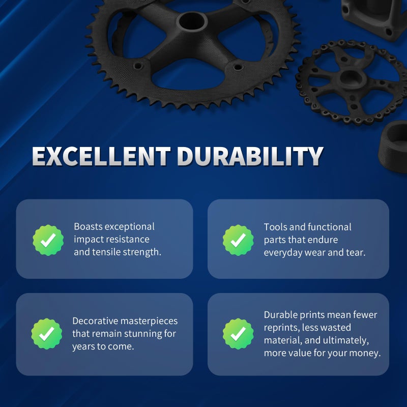 OVERTURE PLA Plus (PLA+) Filament 1.75mm, Stronger & More Durable, Professional Toughness 3D Printer Filament 1kg (2.2lbs), High Precision +/- 0.02mm, Tangle-Free (Black) - Image 4