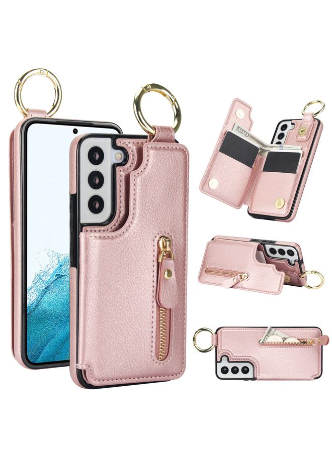 S-TOP Case For Samsung Galaxy S22+ 5G Litchi Texture Zipper Double Buckle Card Bag Phone Case - Image 1