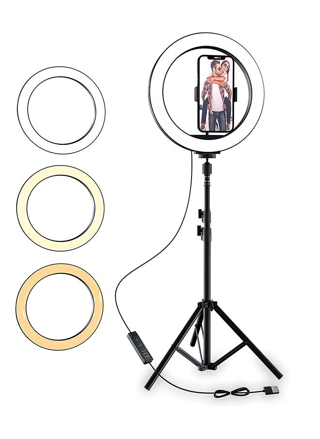 Generic Ring Light with Extendable Tripod Stand | LED Circle Lights with Phone Holder for Video Recording & Live Streaming (YouTube, Instagram, TikTok) | Compatible with Phones  - Image 1