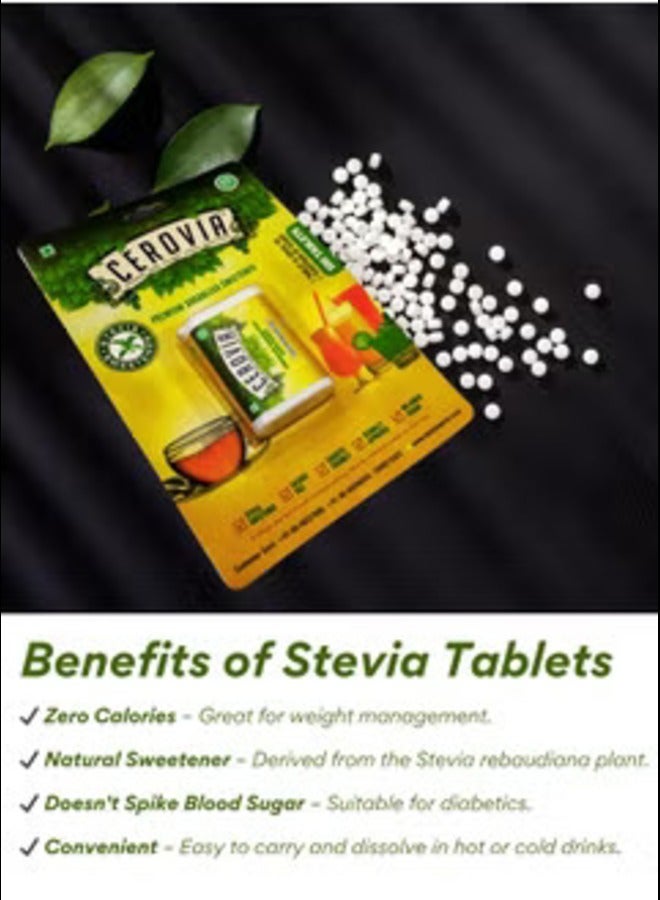 Cerovia CEROVIA - STEVIA 100 TABLETS (Premium Sugarless Sweetener-Sugar Free)  - Image 3