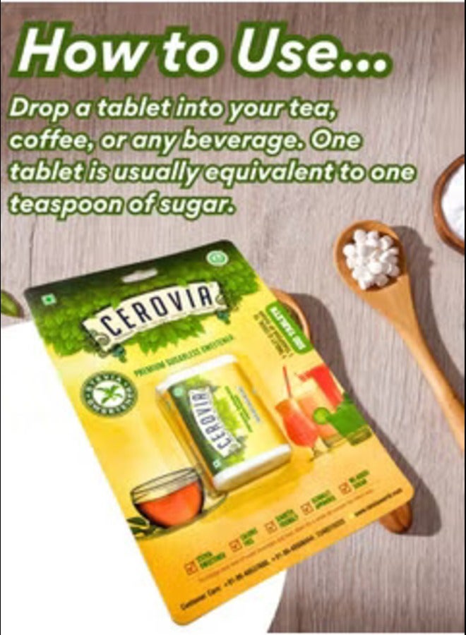 Cerovia CEROVIA - STEVIA 100 TABLETS (Premium Sugarless Sweetener-Sugar Free)  - Image 4