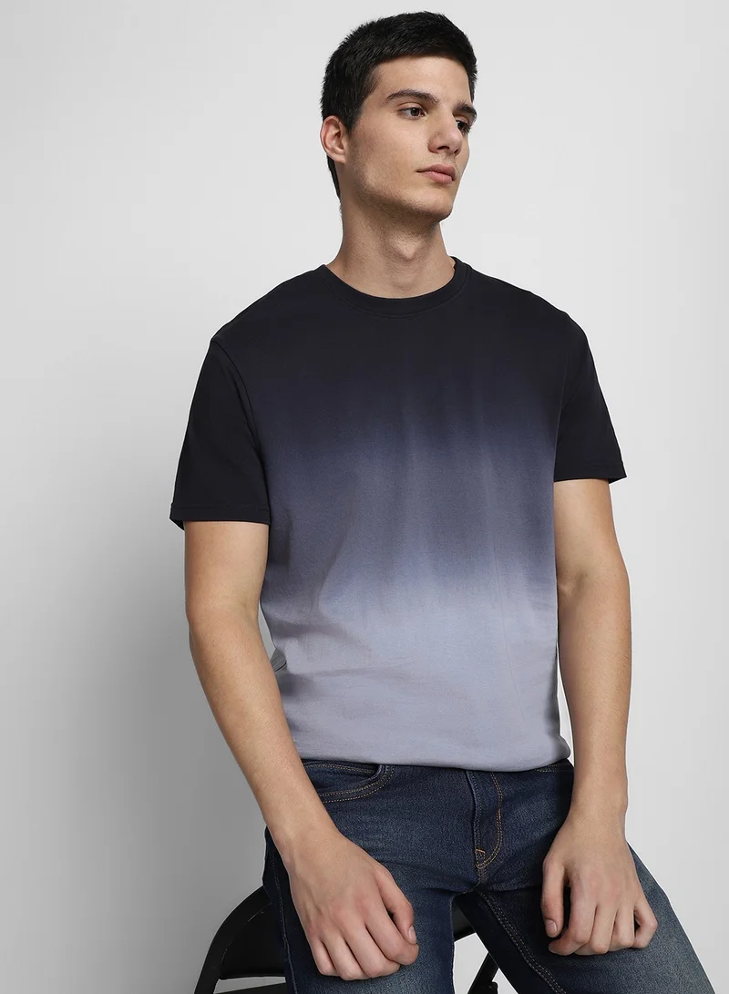 Dennis Lingo Black Crew Neck T-Shirt for Men - Slim Fit, Cotton