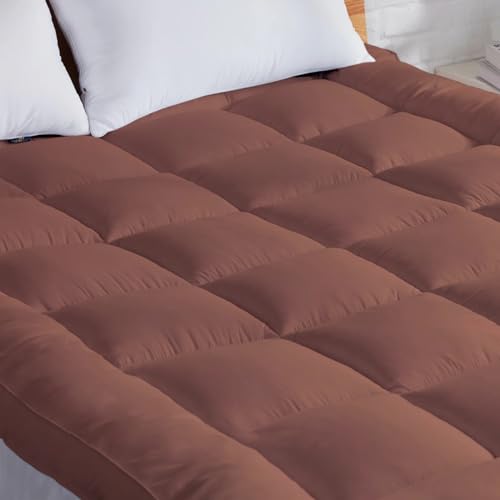 AJISH Super Soft Mattress Topper Single Bed 75X36 | Single Bed Topper Padding 2" inch | 1200 GSM Microfiber Top Surface Back & Neck Pain Relief | Comfort Sleep All Night (Brown, 3 X 6.25 Feet) - Image 1