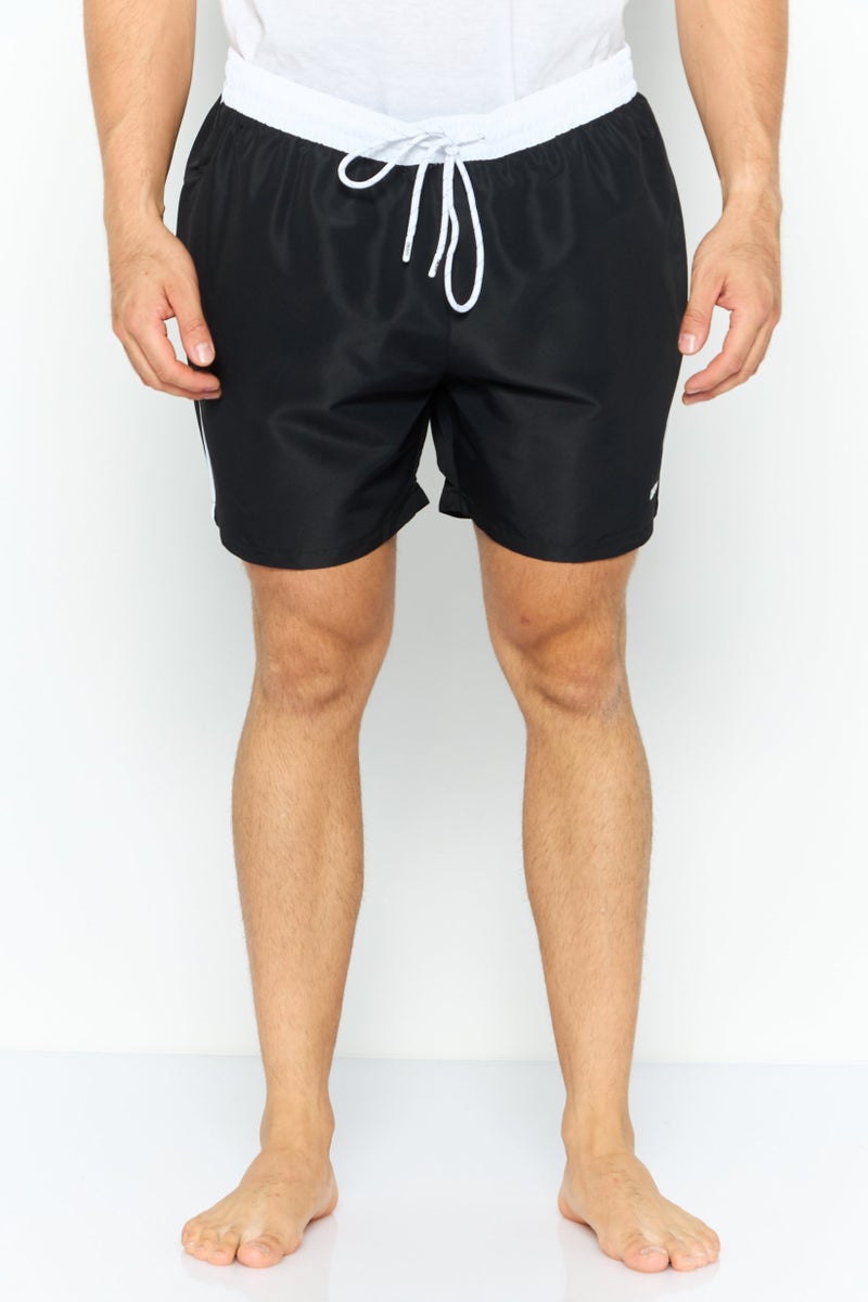 DKNY Men Brand Logo Board Shorts, Black - Image 1