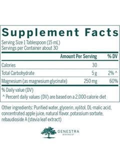 Genestra Brands Magnesium Glycinate Liquid, Supports Normal Muscle Function and Helps Metabolize Carbs, Protein And Fat, 15.2 Fl Oz, Apple Pomegranate Flavor  - Image 2