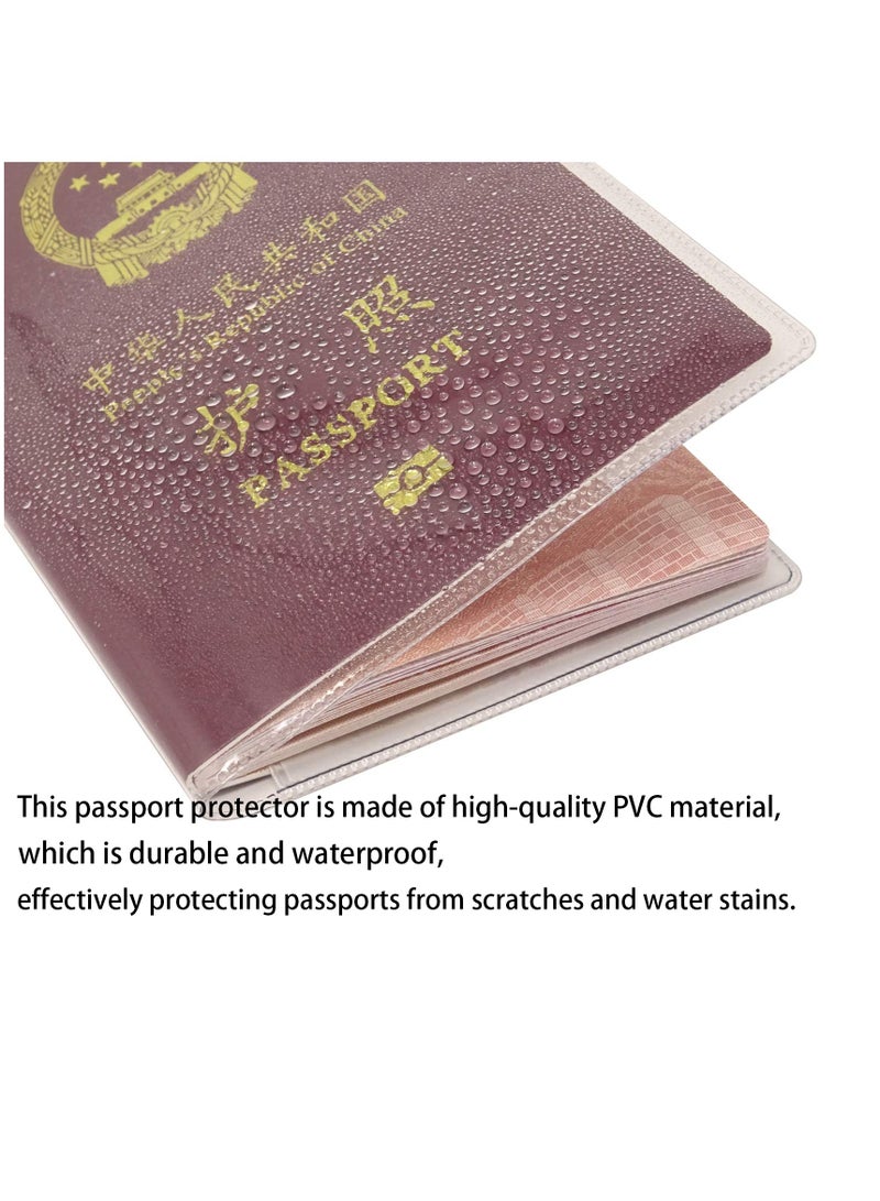 5 Pack, Clear Plastic, Universal Size Passport Holder Cover with Extra Card Slots for CN, US, UK and Other Standard Size Passports - Image 3