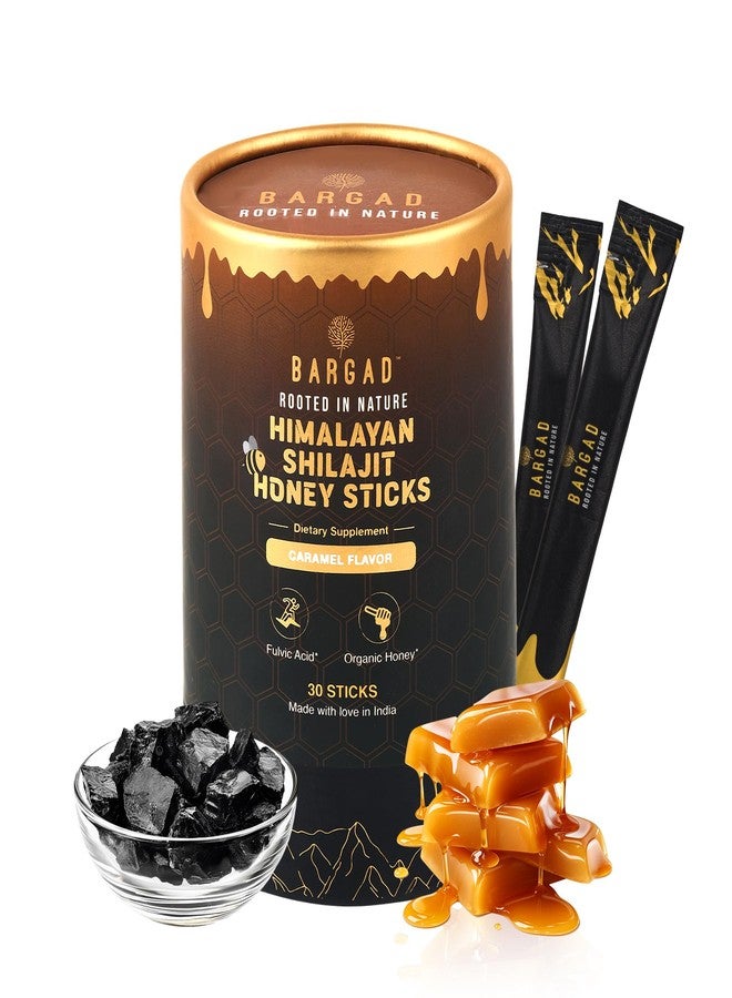 Bargad Pure Himalayan Shilajit Sticks with Organic Honey & Caramel (30 Count) for Men & Women | Easy Single Use Shilajit Sticks | Boosts Energy & Immunity with 85+ Trace Minerals, 75%+ Fulvic Acid - Image 1