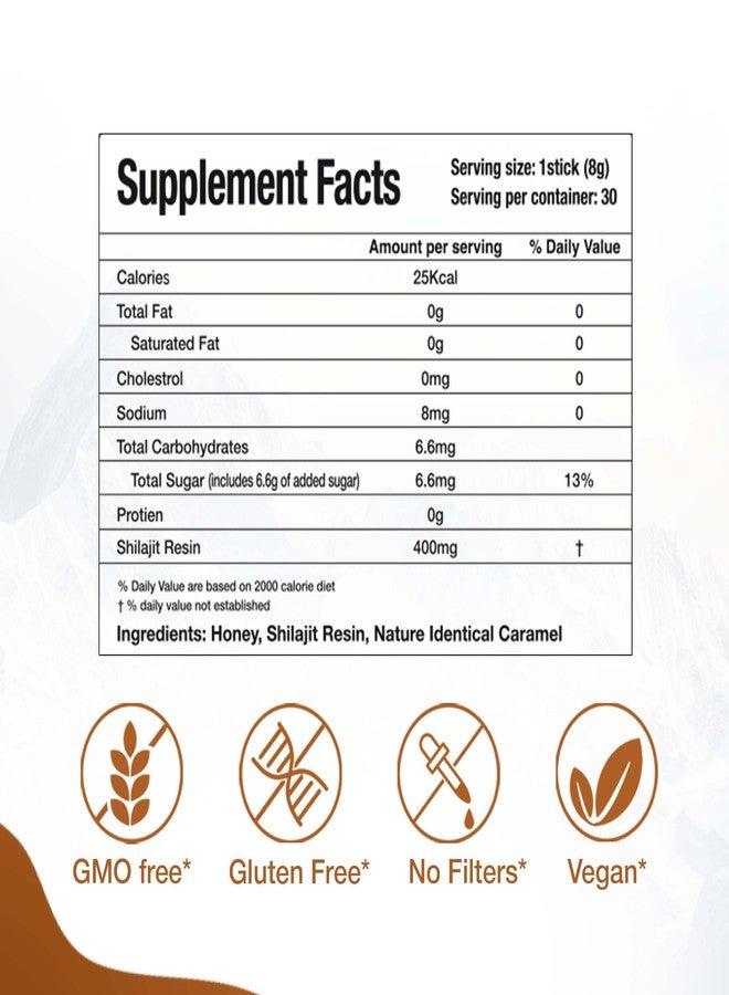 Bargad Pure Himalayan Shilajit Sticks with Organic Honey & Caramel (30 Count) for Men & Women | Easy Single Use Shilajit Sticks | Boosts Energy & Immunity with 85+ Trace Minerals, 75%+ Fulvic Acid - Image 4