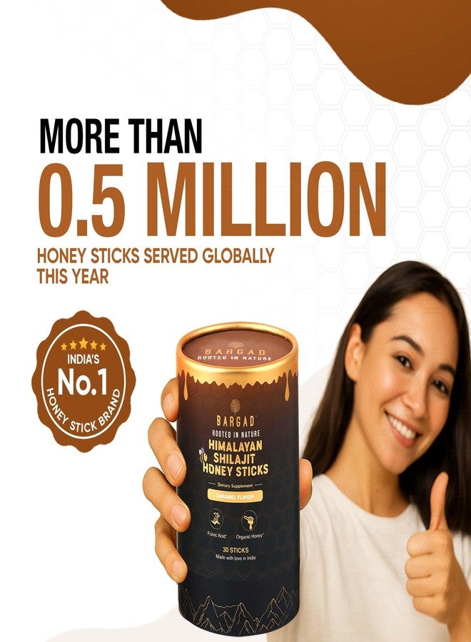 Bargad Pure Himalayan Shilajit Sticks with Organic Honey & Caramel (30 Count) for Men & Women | Easy Single Use Shilajit Sticks | Boosts Energy & Immunity with 85+ Trace Minerals, 75%+ Fulvic Acid - Image 3