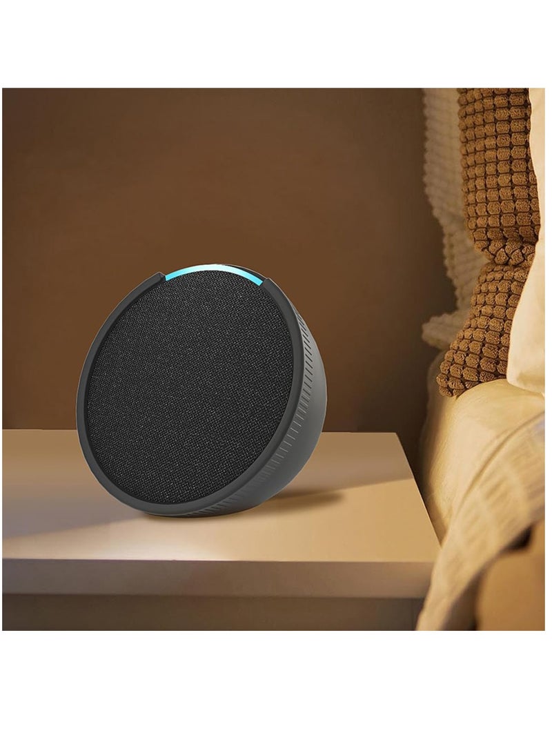 Excefore Speaker Cover, Silicone Au-dio Box Cover Case Waterproof Speaker Protective Sleeve Shockproof Anti Drop Accessories for Echo Pop, black - Image 4