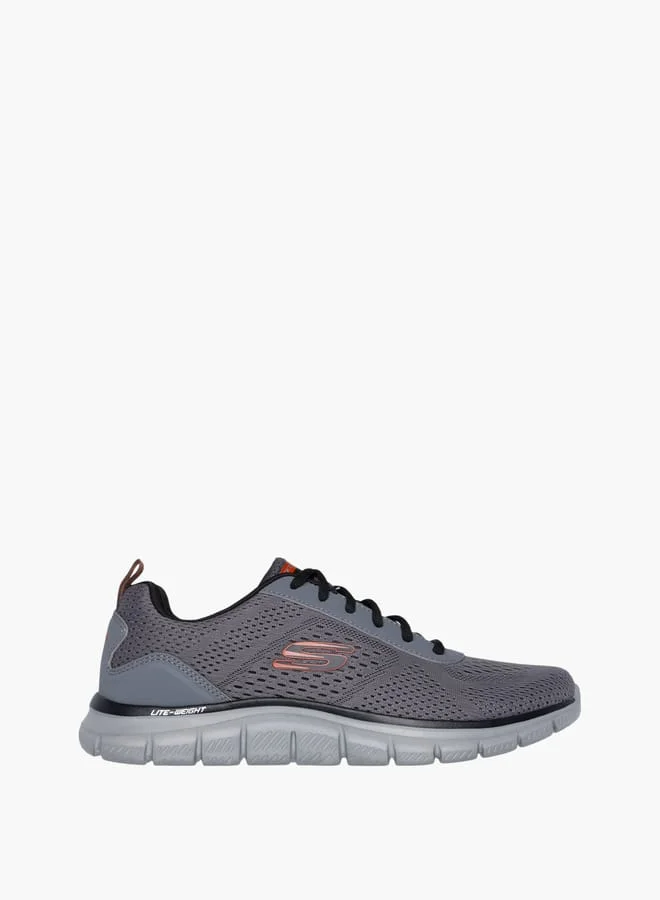 سكيتشرز Men's Logo Detail Sports Shoes With Lace-Up Closure - Track