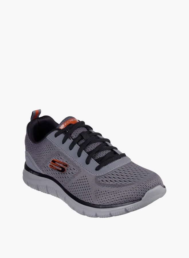 سكيتشرز Men's Logo Detail Sports Shoes With Lace-Up Closure - Track