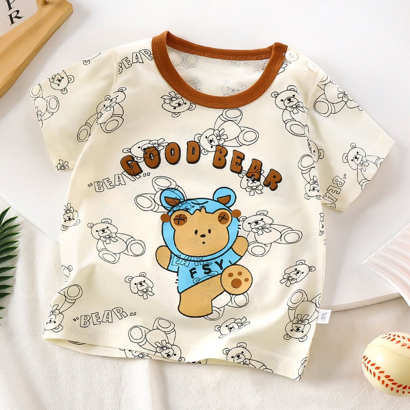 Children'S Short-Sleeved T-Shirt Cotton Girls Summer Baby Baby Summer Children'S Clothing New Boys' Jacket A Generation Of Hair - Image 4