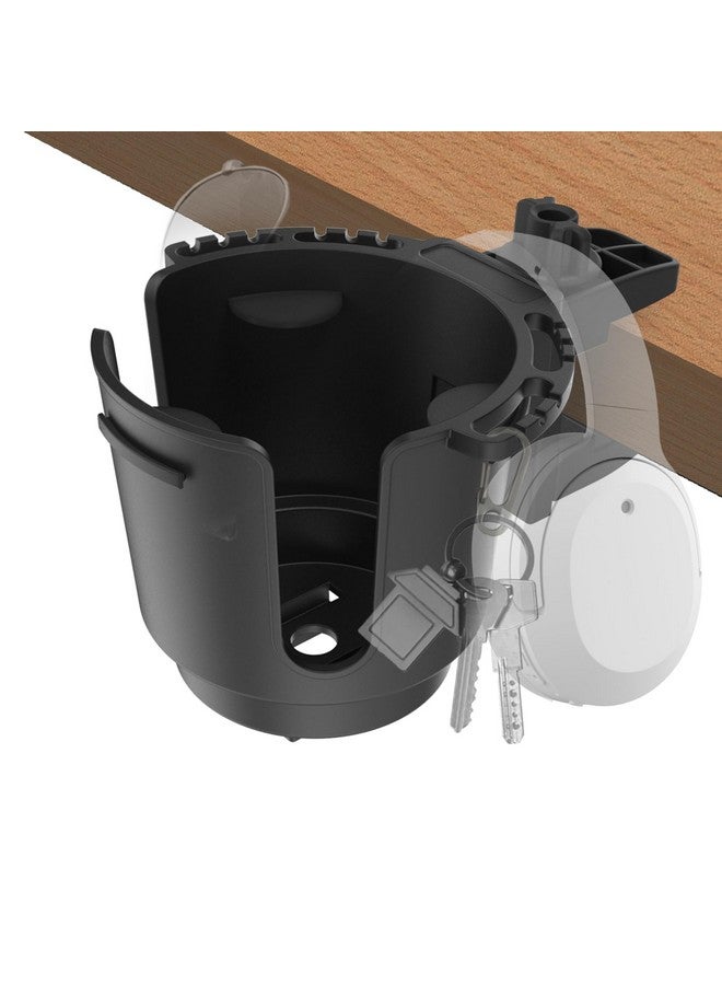EDSRDUX Desk Cup Holder, Anti-Spill Table Cup Holder for Water Bottles, Wheelchairs, Workstations, Gaming Desk Accessories. (Black, Large) - Image 1