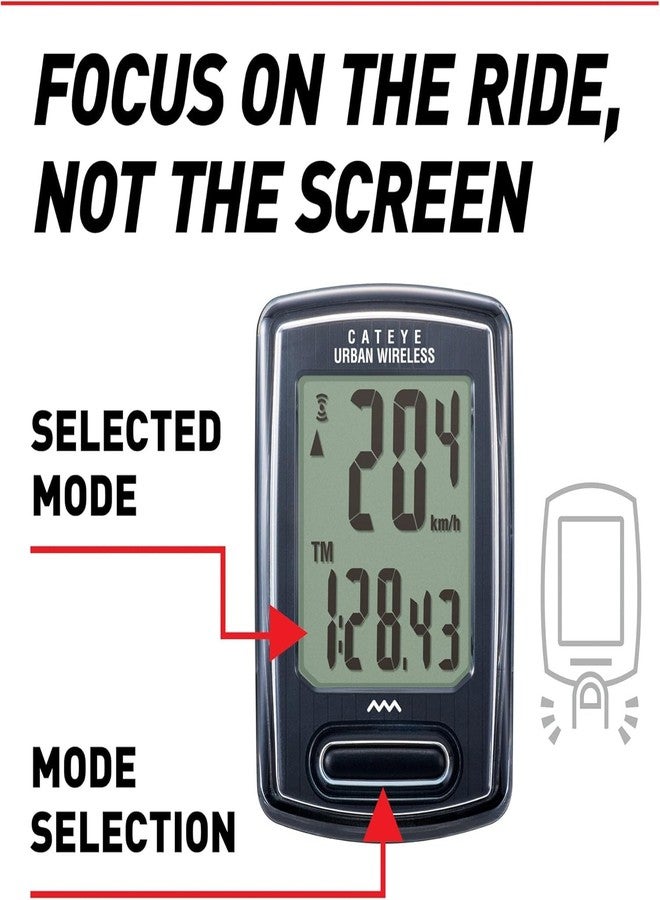 CATEYE Urban Wireless Bike Computer - Analog Speedometer & Odometer with Calorie Tracking, FlexTight™ Mount, Auto Start/Stop, Programmable Odometer & Easy Setup for All Bikes - Image 2