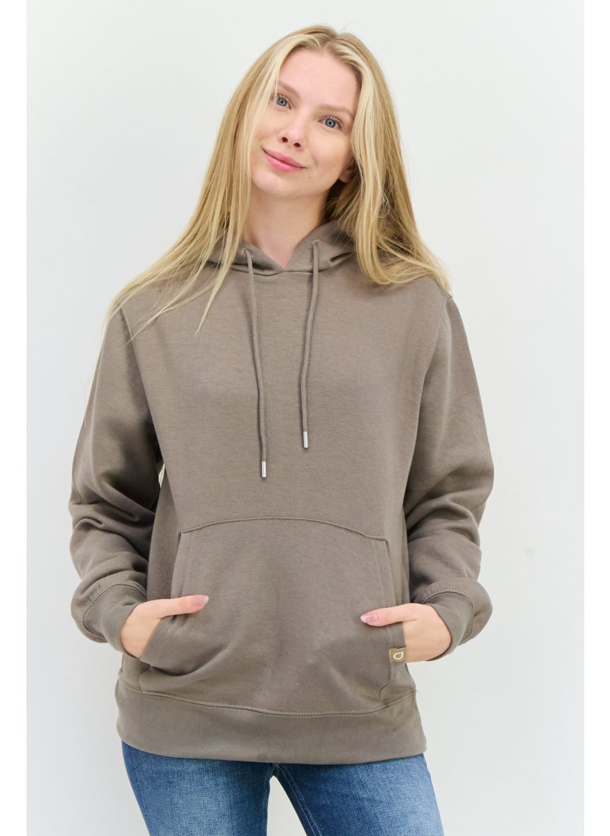 JUICE - Women Hooded Plain Sweatshirt, Grey - Image 1
