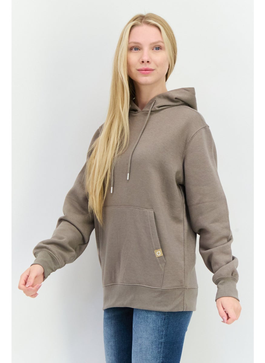 JUICE - Women Hooded Plain Sweatshirt, Grey - Image 1