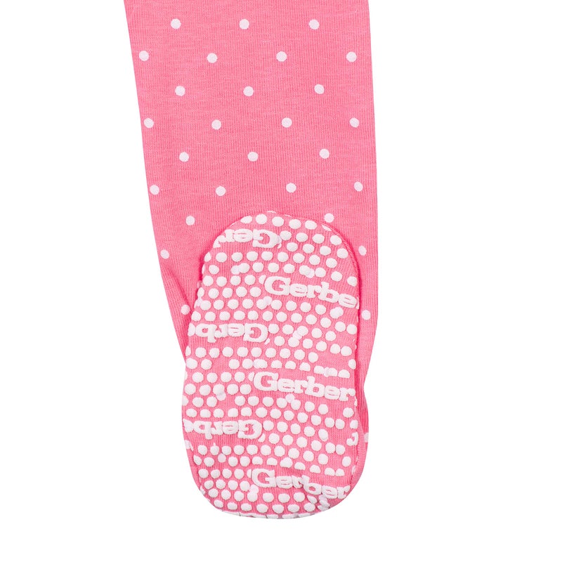 Gerber Baby Girls 4-Pack Footed Pajamas, Unicorns Cats Pink, 3T - Image 5