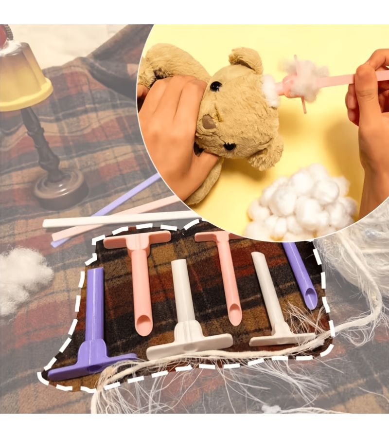 3D Printed Doll Stuffing Tool Set Orange White Purple Pink Ergonomic Filling Kit - Image 1