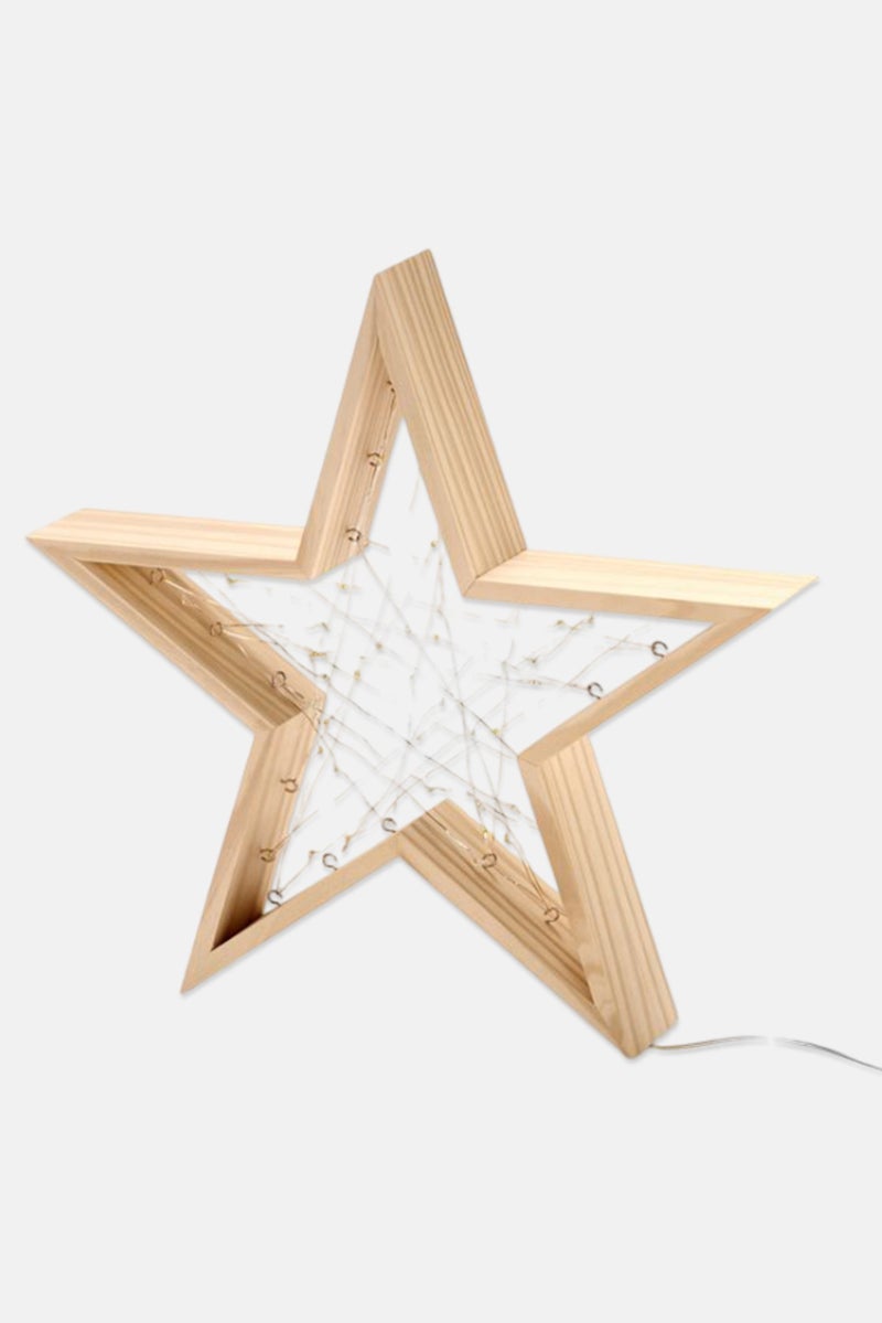 Tchibo LED Wooden Star, Beige  - Image 2