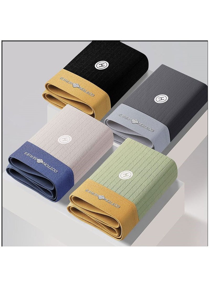 Boxed Men's Solid Color Breathable Four Corner Underwear Of 4 Pieces  - Image 1